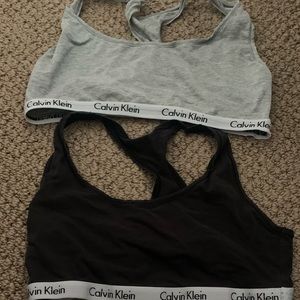 Set of 3 calvin klein sports bras, size medium